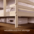thumbnail image 3 of From the Tree Furniture Solid Wood Bunk Bed with Ladder & Safety Rails – Heavy-Duty Kids & Teen Bunk Frame for Bedroom or Guest Room, 3 of 11