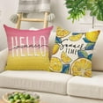 thumbnail image 5 of Hello Summer Lemon Decorative Throw Pillow Covers 16 x 16 Set of 4, Summer Vibes Fruit Pink Yellow Cushion Case Decor, Summer Time Seasonal Home Decoration for Sofa Couch, 5 of 6