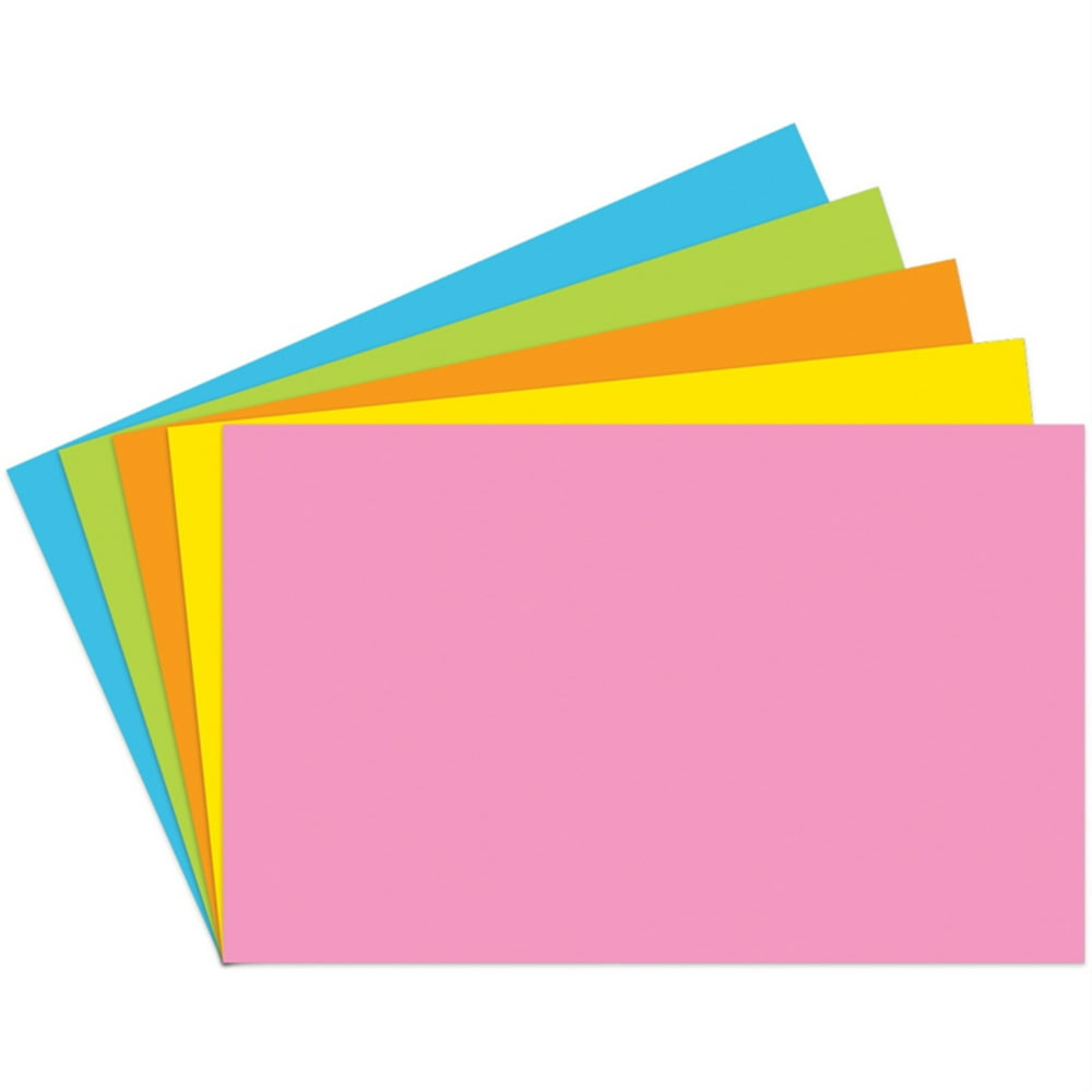 Index cards blank 5 x 8 brite assorted pack of walmart 