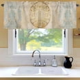 thumbnail image 6 of Vintage Flower Window Valance for Kitchen, Abstract Floral Texture Retro Brown Golden Rod Pocket Short Curtain for Small Windows, Light Filtering Decorative Valance, 42 x 18 Inch, 1 Panel, 6 of 9