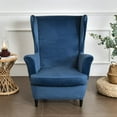 thumbnail image 3 of SHANNA Wingback Chair Slipcovers 2-Piece Stretch Fabric Wing Chair Cover with Cushion Cover Armchair Sofa Furniture Protector, 3 of 9