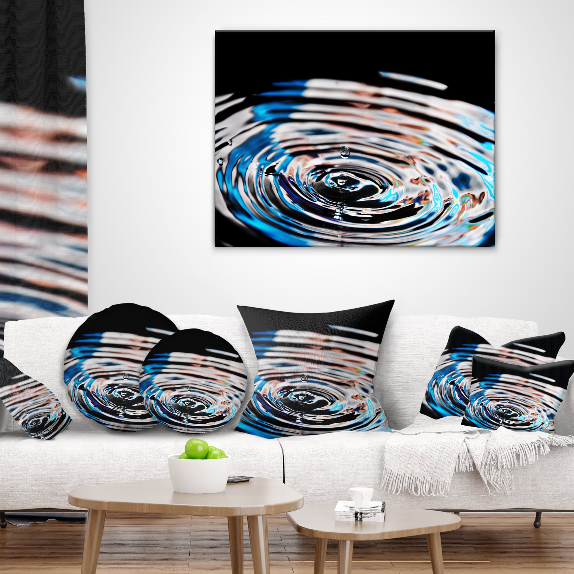 Designart Beautiful Splash of Purple Water - Abstract Throw Pillow - 18x18