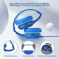 thumbnail image 7 of Seenda Kid's Foldable Wired Over-Ear Headphones, Blue, HKC306, 7 of 7