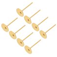 thumbnail image 1 of 200Pack Earring Posts, 6mm/0.2inch Stainless Steel Earring Studs, Light Gold, 1 of 6
