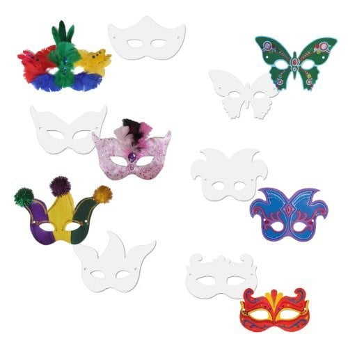 Paper Mardi Gras Masks 24/Pkg-Assorted Shapes - Walmart.com