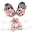 thumbnail image 5 of URMAGIC Newborn Baby Girl Shoes+2pcs Headband,Infant Toddler Soft Sole Crib Princess Shoes, 5 of 5