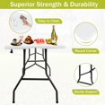 thumbnail image 3 of NiamVelo Table Pliante 8 Pi, Table Pliante Robuste, Table de Camping et de Travail, Table en Plastique pour Intérieur et Extérieur, Table Utilitaire pour Fête et Salle à Manger avec Fonction de Verrouillage, Blanc, 3 of 7