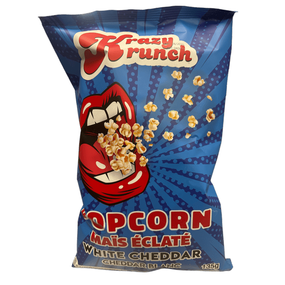 Krazy Krunch Popcorn White Cheddar 135G - Canada Edition