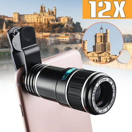 Kadell 12X Zoom Optical Phone Camera Lens Monocular Telescope with Clip Outdoor Travel For iPhone XS Max X, 8 7 6S 6 / Plus 5S, for Samsung Galaxy Note 9 8 S10/S9/S8/S8 (Best Telescope To See Galaxies)
