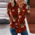 thumbnail image 2 of Sudaderas Navideñas Con Cuello Redondo Para Mujer Camisas Erógenas Tops de Manga Larga Blusa Regular Estampada Odeerbi ODB199316, 2 of 5