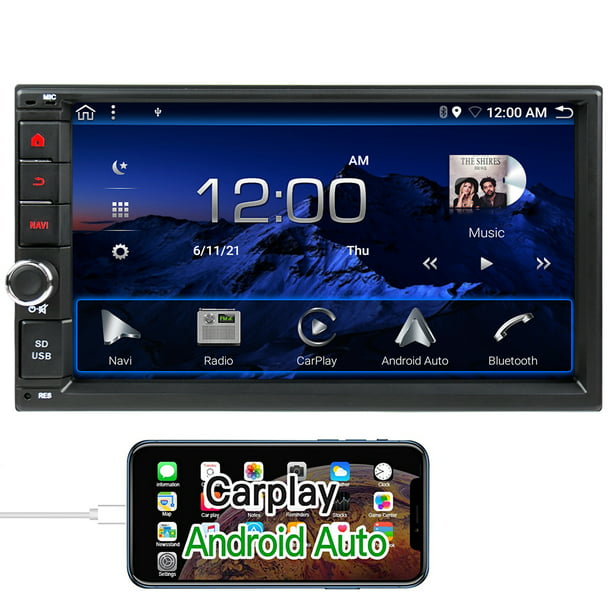 Android Auto Double Din Car Stereo Carplay with Bluetooth Head Unit 7 Inch Screen