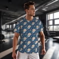 thumbnail image 3 of Wukai Space Puppy Print Men's Short-Sleeved Mesh T-Shirt,Quick-Dry Short Sleeve Workout T-Shirt-3X-Large, 3 of 8