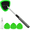Green, variant on Windshield Cleaning Tool, Car Window Cleaner Windshield Cleaner with 3 Reusable and Washable Microfiber Pads and Extendable Handle Auto Inside Glass Wiper Kit