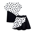 thumbnail image 2 of Girls Short Sleeve Shirt Skirt Set Cruella Costume Fancy Party Outfits, 2 of 7