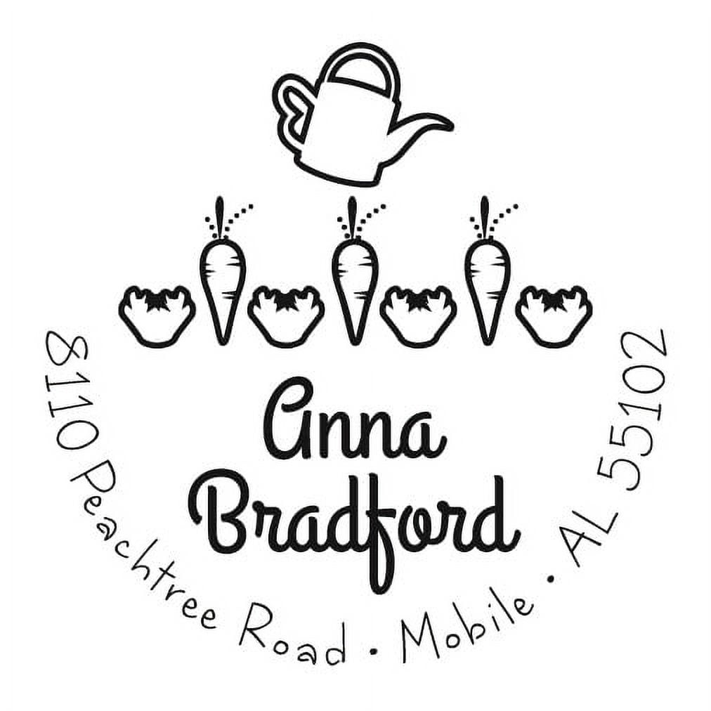 Personalized Round Self-Inking Rubber Stamp - Anna Bradford
