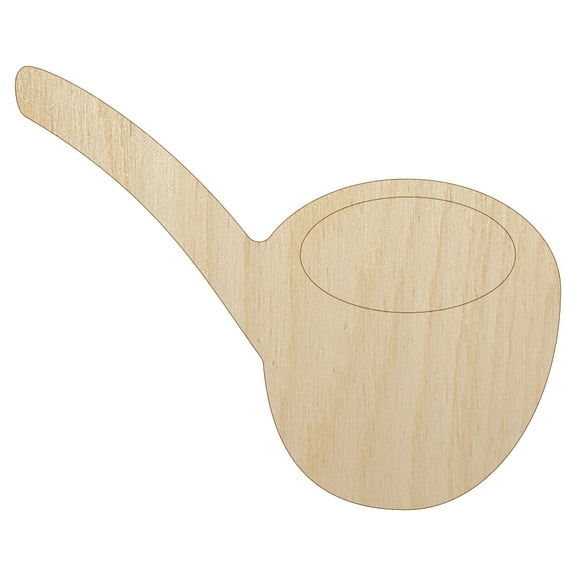Old Timey Pipe Wood Shape Unfinished Piece Cutout Craft DIY Projects - 4.70 Inch Size - 1/8 Inch Thick