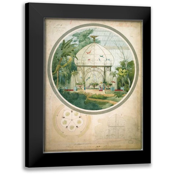 Chancel, Adrien 11x14 Black Modern Framed Museum Art Print Titled - Aviary in a Wintergarden