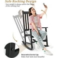 thumbnail image 6 of CRXX Outdoor Rocking Chair, Solid Wood High Back Rocker, All Weather Lounge Chair for Porch Patio Fire Pit Garden Backyard Deck Indoor, Black, 6 of 8