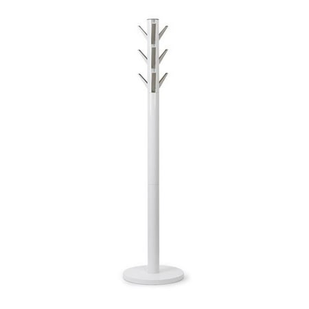 Flapper Coat Rack White - Umbra: Sleek Wood Design, 9 Hooks, Freestanding, 66.5&#34; Height