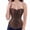 Brown, variant on Women Corset Bustier Leather Carnival Party Top Brown L