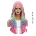 thumbnail image 5 of Rainbow Wig Soft Loose Curly Hair 24 Inches Long Holiday Synthetic Wig for Girls Daily Wear, 5 of 5