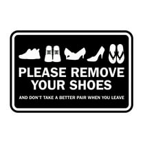 Classic Framed Please Remove Your Shoes Sign (Black) - Small