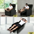 thumbnail image 5 of Modern Home Theater Recliner in Faux Black Leather Manual, 5 of 6