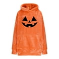 thumbnail image 2 of GaThRRgYP Womens Sweatshirts Plus Size,Men and Women Can Wear Flannel Long Sleeved Solid Color Hooded Tops Halloween Pumpkin Hoodies Throw Pillows with Pockets and Home Clothes Orange XL, 2 of 9