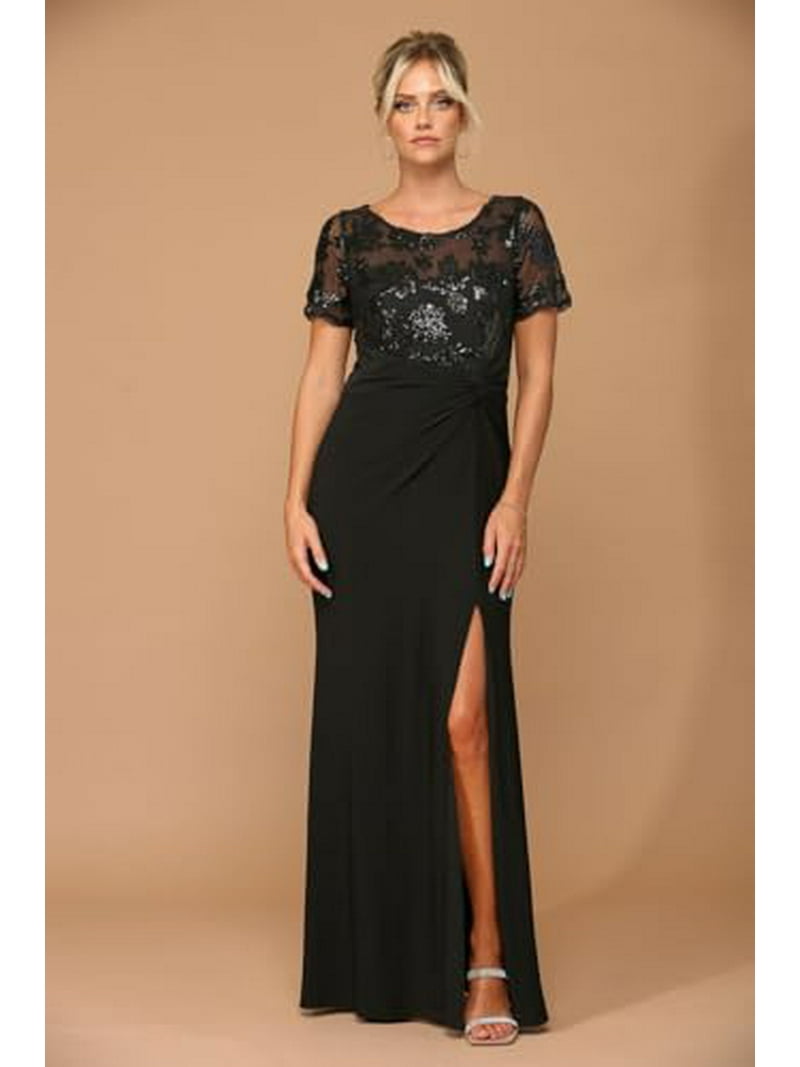 Eva USA 3439 Sequin Mother of the Bride Dress - CHARCOAL / 4XL Eva USA 3439 Sequin Mother of the Bride Dress - CHARCOAL / 4XL
