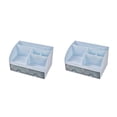 thumbnail image 4 of relayinert Makeup Organizer Open Wide Application Fluent Line Sundries Makeup Products Storage Box Desktop Blue 2Set, 4 of 6