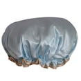thumbnail image 1 of becaristey Beauty Makeup Dustproof Cap Waterproof Padded Shower Hat Imitate Silk Satin Adult Bathing Hat, 1 of 5