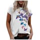 thumbnail image 1 of Moda Mujer Causal Rounk Cuello Impresión Blusa Manga Corta Camiseta Verano Tops Fridja bn4198, 1 of 5