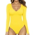 thumbnail image 1 of MANGOPOP Body de Manga Corta con Cuello en V Profundo y Manga Larga para Mujer Ropa, 1 of 4