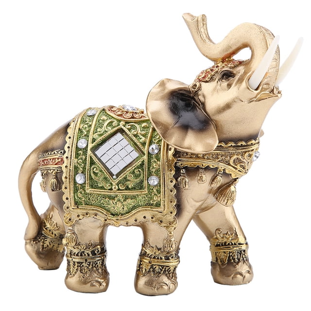 Elephant Figurine,Lucky Feng Shui Green Elephant Statue Feng Shui Elephant Statue Advanced Technology