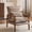Khaki, variant on Cloud Shaped Khaki Chenille Accent Chair, Solid Wood Frame with Light Walnut Armrest, Ergonomic Single Leisure Sofa Chair with Lumbar Pillow for Bedroom Living Room Office