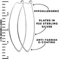 thumbnail image 4 of Humble Chic Geometric Marquise Threader Hoops - 925 Sterling Silver Plated, 1.75", 4 of 9