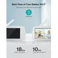 thumbnail image 6 of VAVA 5" 720P HD Baby Monitor with 2 Cameras, Night Vision, Zoom/Pan/Tilt, 2-Way Audio, White-New, 6 of 10