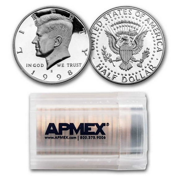 1998-S Kennedy Half Dollar 20-Coin Roll Proof