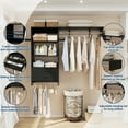thumbnail image 2 of Homieasy Wall Cabinet with Hanging Rods, 60'' Wide Laundry Wall Cabinet with 2 Drawers, Open Rack & Adjustable Inner Shelf, Storage Cabinet Wall Mounted, Black, 2 of 7