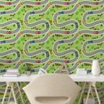 thumbnail image 3 of Ambesonne Race Car Peel & Stick Wallpaper for Home, Racing Road Map Overview, 13"x72", Apple Green Multicolor, 3 of 6
