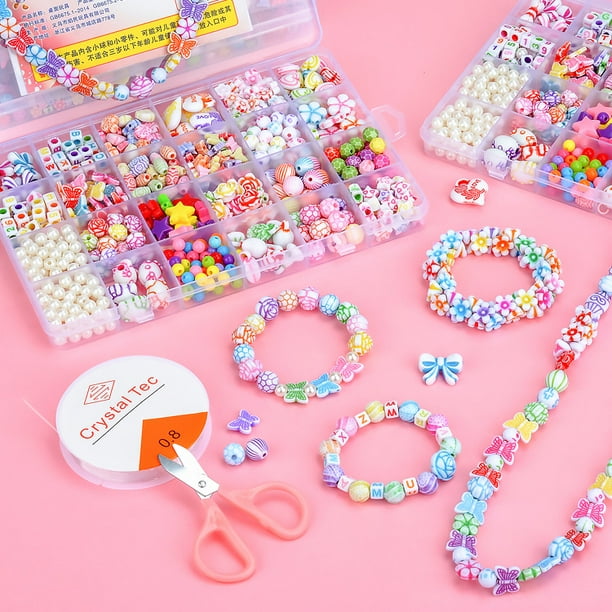 Perles Enfant, 1000pcs Bracelet Bricolage Perles Set Colliers