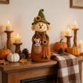 thumbnail image 4 of Fall Scarecrow Figurine Set 9 Inch, Thanksgiving Harvest Rustic Farmhouse Tabletop Decor for Mantel Entryway Sideboard, Autumn Seasonal Home Ornament, 4 of 5