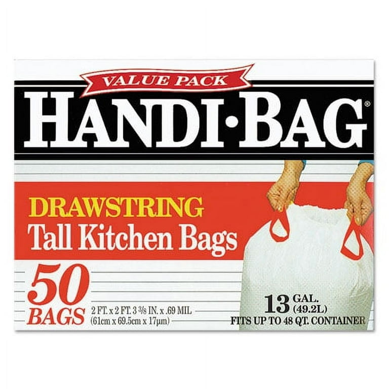 Drawstring Kitchen Bags, 13 gal, 0.6 mil, 24 Drawstring Kitchen Bags, 13 gal, 0.6 mil, 24