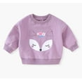 thumbnail image 4 of NIEWTR Toddler Baby Girl Clothes Contrast Color Long Sleeve Sweatshirt Tops and Casual Pants Fall Clothing Set Homewear Fall Winter Outfit Pajamas & Dailywear Set（Purple，3-4 Years）, 4 of 6
