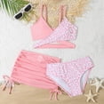 thumbnail image 2 of NIEWTR Girls Swimwear 3-Piece Swimsuit Set Tank Top Shorts Skirt Lightweight Water Play Outfit(Pink,9-10 Years), 2 of 5