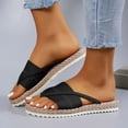 thumbnail image 2 of LOVZFMLL Women's Beach Flip Flops 2025 Summer Casual Outdoor Vacation Thong Slippers Comfort Walking Slides Sandals Black 8.5, 2 of 9
