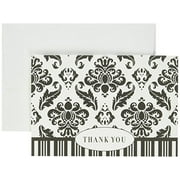 Masterpiece Studios 145341 Black Damask Thank You Note Cards
