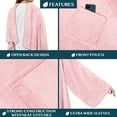 thumbnail image 3 of PAVILIA Wearable Blanket with Sleeves for Adult Women Men, Cozy Fleece Warm Wrap Throw Blanket with Arms, Pocket, Gifts for Christmas, Wife, Pink, 3 of 9