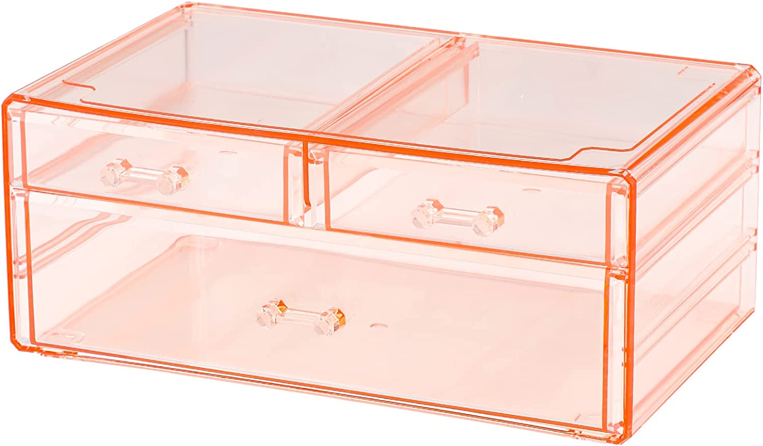 PIKADINGNIS Stackable Bathroom Storage with Pull Out Bin Organizer Drawer for