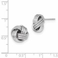 thumbnail image 2 of Boucles d'Oreilles en Or Blanc 14K Poli Texturé Nœud d'Amour, 2 of 2